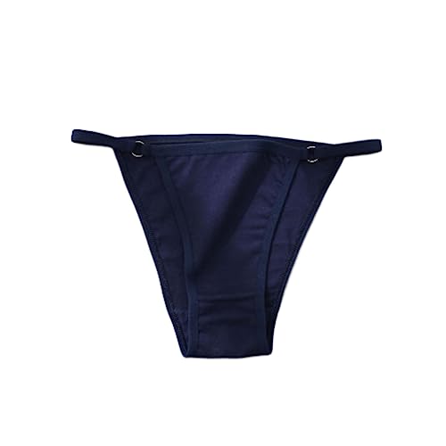 Cocila Bragas Mujer Algodon – De Algodón Suave con Encaje para Bikini Básico Femeninas (Dark Blue, L) Postparto Braga Tangas Sin Costura Ropa Interior Termica Rejilla Costuras Talla Grande