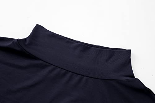 Image of Kindcall Lightweight Mock Turtleneck Crop Tops Long Sleeve Casual Base Layer for Women