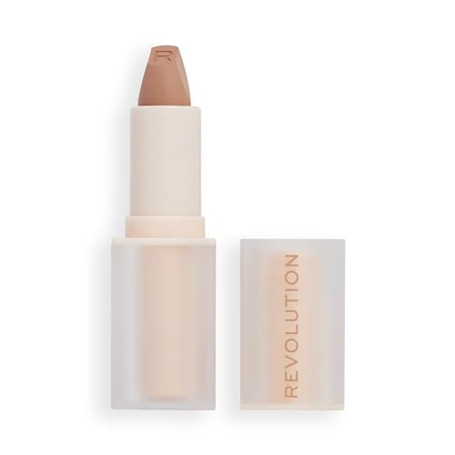 Makeup Revolution Lip Allure Soft Satin Lipstick, Satin-luxe Finish, All-Day Wear, Lover Nude, 3.2 g (Pack of 1)