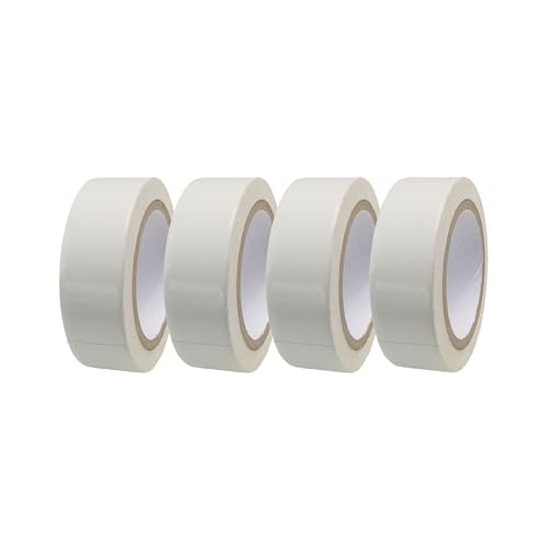 Image of Electrical Tape - 4 Rolls White Electric Tape, 3 /4 Inch by 32 Feet, Professional Insulating PVC, Voltage Level 600V Dustproof, Adhesive for General Home Vehicle Auto Car Power Circuit Wiring