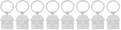 4pcs Stainless Steel Charm Keychain Small House Keychain Bag Hanging Fashion Keychain Set Charm Jewelry Cute Key Chains