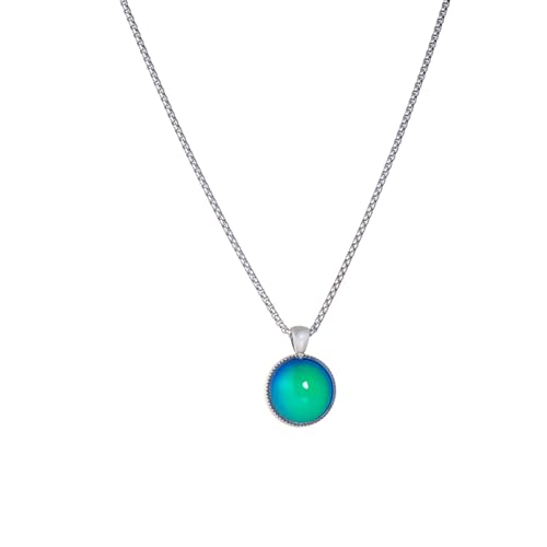 Round Shaped Temperature Sensing Color Changing Pendant Mood Necklace