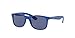 Ray-Ban Junior Kids' RJ9062S Rectangular Sunglasses, Matte Blue 701780, 48 mm