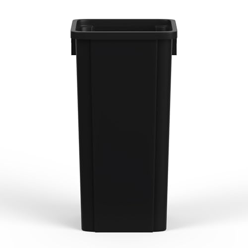 Image of 23 Gallon Black Square Commercial Trash Garbage Can | Outdoor Office Restaurant School Kitchen