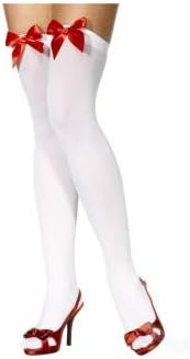 Ladies Thigh High Hold Up Stockings with Coloured Satin Bows Many Colours