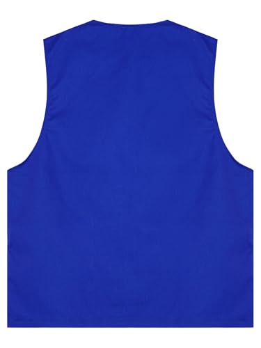 Hansber Kids Girls Boys Volunteer Activity Vest V-neck Button Up Waistcoat Sleeveless Waiter Uniforms with Pockets4