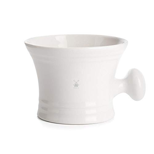 Mühle White Porcelain Platinum Rim Shaving Mug – Shave Dish Accessory For Soaps And Creams, Modern White Design #TOP30