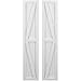 Ekena Millwork ARW102BF311X84WHH Americraft Three Exterior Real Wood Two Equal Panel Framed Board-n-Batten Shutters w/Double Z-Bar (Per Pair), 10 1/2"W x 84"H, White
