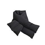 Legou Bufanda de invierno con cuello de pato blanco liso cálido, Plumón de eider negro, talla única