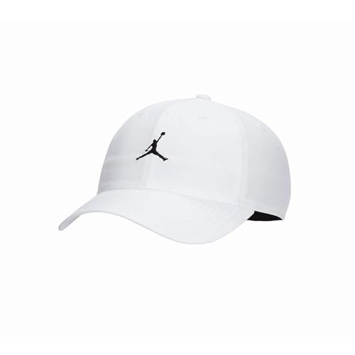 Nike Jordan Club Unstructured Jumpman - Berretto da Baseball da Uomo, Colore: Bianco/Nero M/L