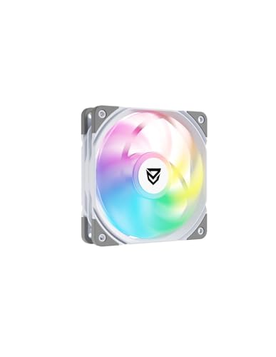 Nfortec Ventilador KOIT 120mm A-RGB PWM White, Disipador y refrigeracion líquida, Iluminación Personalizable, Funcionamiento Silencioso, Control PWM, 120mm, DC 12V, Compatible con Chasis y Radiadores