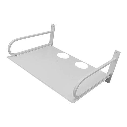 ZenithAur Router Estante para proyector de Montaje en Pared, Estante pequeño para DVD, Almacenamiento Compacto de Aluminio en Plateado (White)