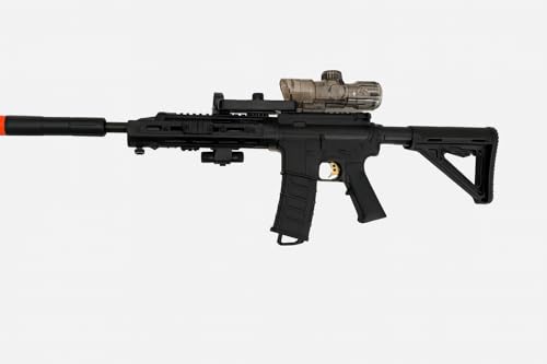 Image of Electric Gel Blaster Toy Gun with Rechargeable Battery, Gel Balls, Scope & Tactical Accessories - Outdoor Shooting Toy for Kids & Adults (Big M4-83 CM)