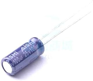 50 Pcs Aluminum Electrolytic Capacitor Dip 100uF±20% 25V Radial Lead, 5x12mm ERS1EM101D12OT DIY Supplies