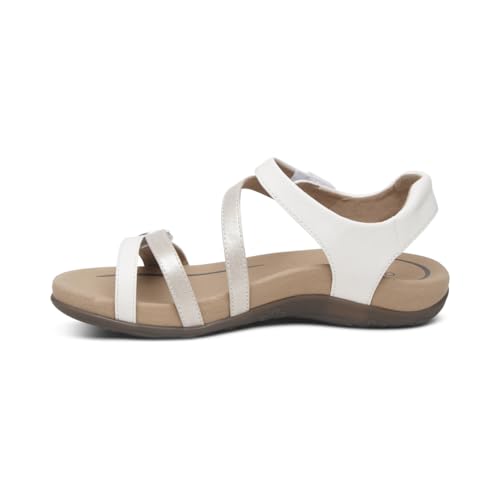 Image of Aetrex Women's Jess Orthopedic Adjustable Quarter Strap Sandals - Comfort Memory Foam Fashion Flat Womens Sandals with Arch Support