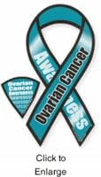 Car Magnet Ovarian Cancer Awareness 8" Ribbon