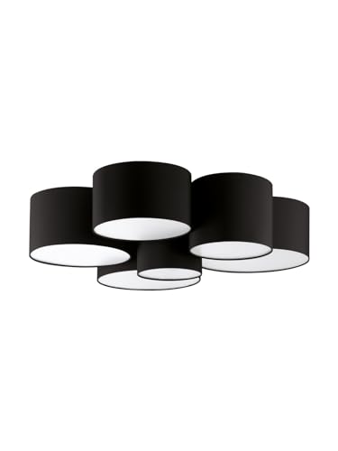 Plafonnier moderne design tissu noir à 6 lumières pour salle à manger et salon GL0112