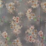 Cotton Lawn Digital Print Fabric Material Silver C8291, 1Mtr 145cm x 100cm