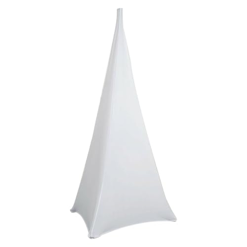 Trimming Shop Housse blanche triple face étirable pour trépied de haut-parleur DJ pour anniversaires, mariages, réceptions, banquets, fêtes, événements...