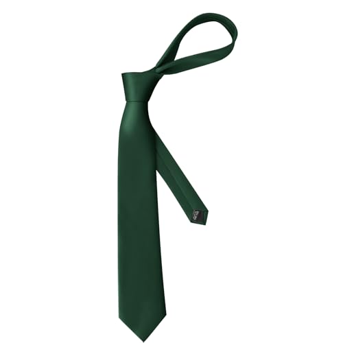 Image of Men's Classic Satin 3.15 inch Soild Color Necktie Wedding Business Tie & Gift Box