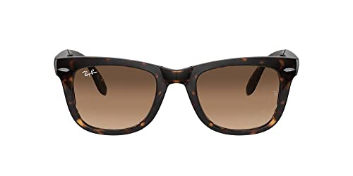 Ray-Ban RB4105 Folding Wayfarer, Occhiali da sole da uomo, Marrone (710-Demi Brown), S