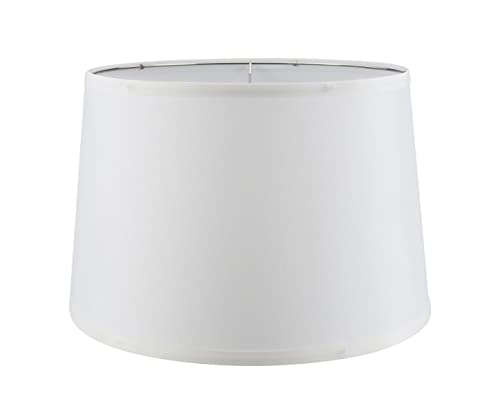 Aspen Creative 38027, Collapsible Empire Transitional Spider Shade, 13" Top x 15" Bottom x 10" Slant, White Linen