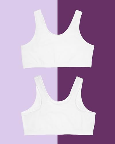 Fruit of The Loom Girls 3 Pack Cotton Built -Up Stretch Sports Bra in Everyday Colors