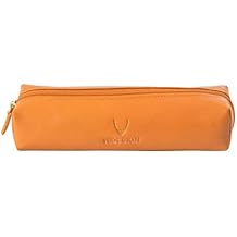 Hidesign Leather Pencil Case I Pouch Pen Holder I Organizer Cosmetic Bag/Glasses Case - Size L x W x H - 1.7 x 6.8 x 1.7 inches, Tan