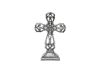 Standing Cross | Decorative Table Cross for Home Altar | Cross Stand for Desk | Cross Statue for Shelf | Standing Crucifix | Religious Cross Decoration Medium 7' Silver