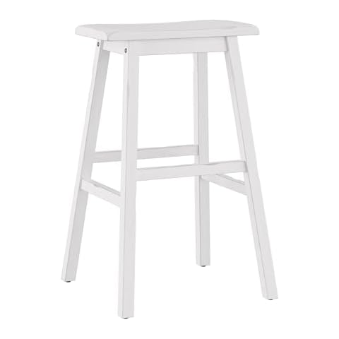 Hillsdale Moreno Wood Backless Bar Height Stool, 29" High, Sea White Cover