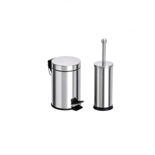 Liz KO Kit Lixeira Com Pedal Inox 3 Litros + Escova Sanitária Ino...