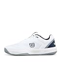 Wilson Scarpe da Padel Courtglide da Uomo, Bianco/Blu Navy Blazer/Quarry, 10