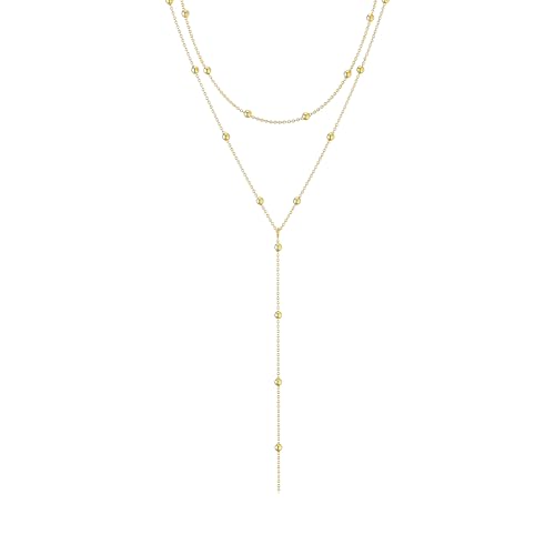 Gold Layered Necklace for Women Y shaped Long Gold Necklaces for Wome
