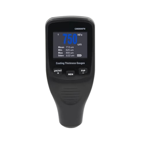 Medidor digital de espesor de recubrimiento CM8806FN con rango 0-1250um, pantalla TFT y retroiluminación miniatura 1