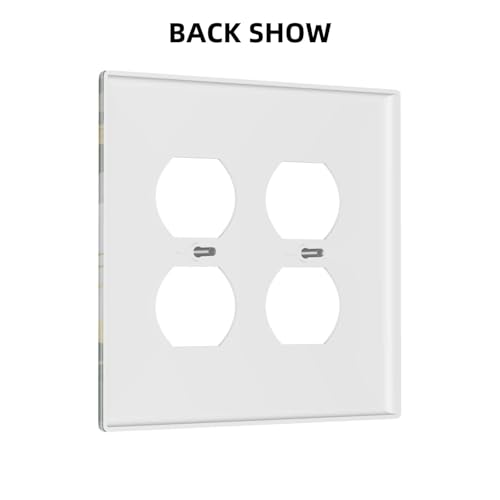 Decorative Outlet Covers Boho Green Leaves Bohemian Gold Sun 2 Gang Wall Plate Cover Double Duplex Receptacle Two Switch Light Switch Cover Plate Jumbo Dual Faceplate