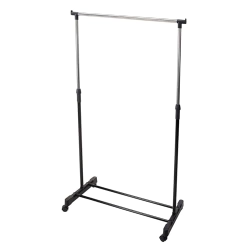 WELL HOME - Estanteria perchero con ruedas acero inoxidable H.90-160cm