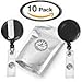 Retractable Badge Holder Reel Clip On Id Card Holders, 30 inch Reel with Metal Belt Clip Bulk, Pack of 10
