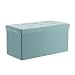 HNNHOME Pouf pieghevole in velluto, 82 x 40 cm x 40 cm, poggiapiedi pieghevole con coperchio, sgabello pieghevole per soggiorno, camera da letto (menta, L)