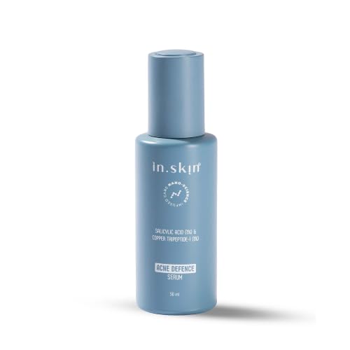 Image of in.skin Anti Acne 3% Niacinamide,1% Salicylic Acid Face Serum | Reduce Active Acne, Controls Oil & Reduce Pimples Dark Spots | Nanoplex Technology | All Skin Types | For Men & Women - 50 ML