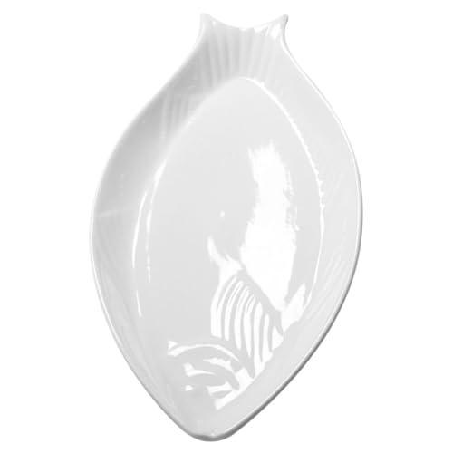 TOYANDONA Assiette Céramique Ovale pour Service Alimentaire Plateau de Service Polyvalent pour Poisson Dessert et Apéritifs Facile à Nettoyer Usage Domestique et Restauration