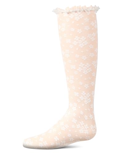 MeMoi Girls Floral Lace Mesh Knee High Sock3