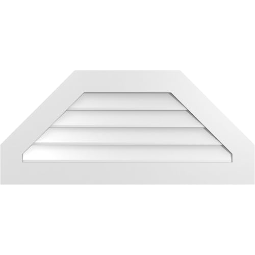 Ekena Millwork GVPOT40X1801SN Octagonal Top Surface Mount PVC Gable Vent, 40 W Inch x 18 H Inch, Factory Primed White