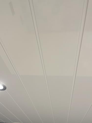 Gloss White Twin Embedded PVC Ceiling Panels Bathroom Cladding Shower Wet Wall (12 Panels)