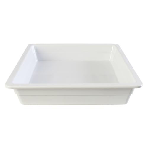 FSE GN1232W Food Pan, 2/3 GN, 2-1/2" deep, Stackable, Anti-Jamming, for Cold & hot Foods, Melamine, White, BPA Free, NSF