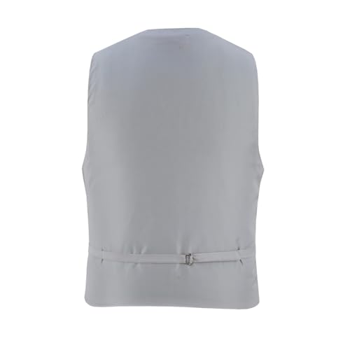 Darkrock Men’s Herringbone Wool Blend Tweed Vest Premium Cream Waistcoat Suit Vest V Neck Slim Fit Waistcoat/USA2