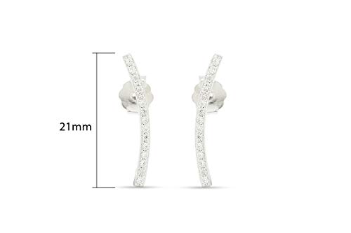 Sterling Silver Stud Earrings for Women Dainty Feather, Starburst, Lightning Bolt, Nail, Curved Bar, Disc, Pineapple with push-back Earrings, Gift For Her4