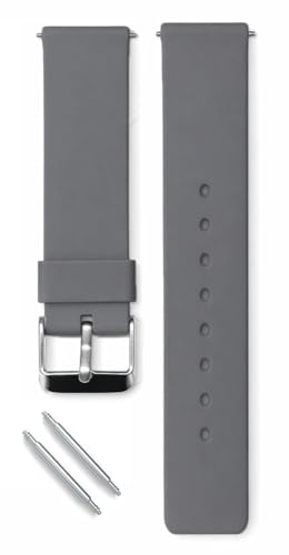 Image of DREAMY DESIGNS 18mm Soft Silicone Waterproof Breathable Watch Strap Metal Buckle Replacement for Men & Women - PACK OF 1 (D.GREY)