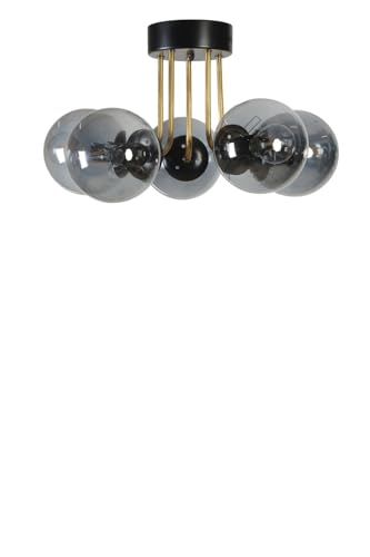 Chandelier en métal E27 plafonnier suspendu moderne noir 45 cm - 4