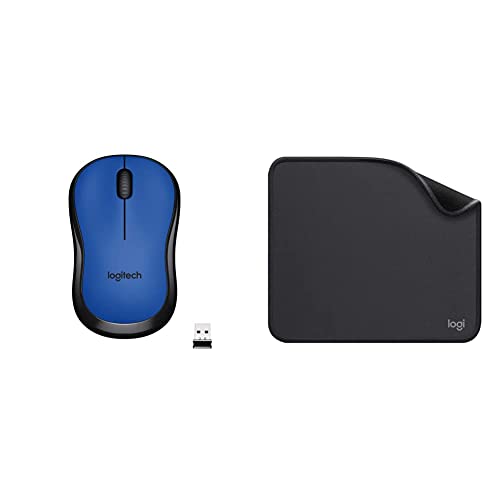 Image of Logitech M221 Wireless Mouse, Silent Buttons, 2.4 GHz with USB Mini Receiver with Mousepad, Studio Series with Anti-Slip Rubber Base,Spill Resistant (Graphite)
