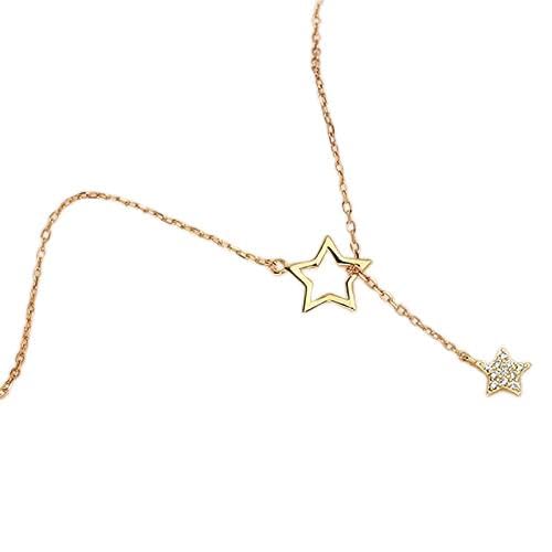 Collier Pendentif Étoile Brillante CFWSHJ Chaîne Clavicule Fille